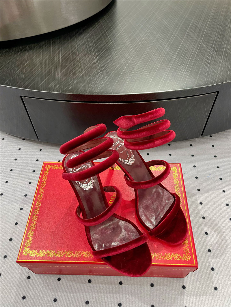 Rene Caovilla Cleo 80 Embellished Satin Sandals