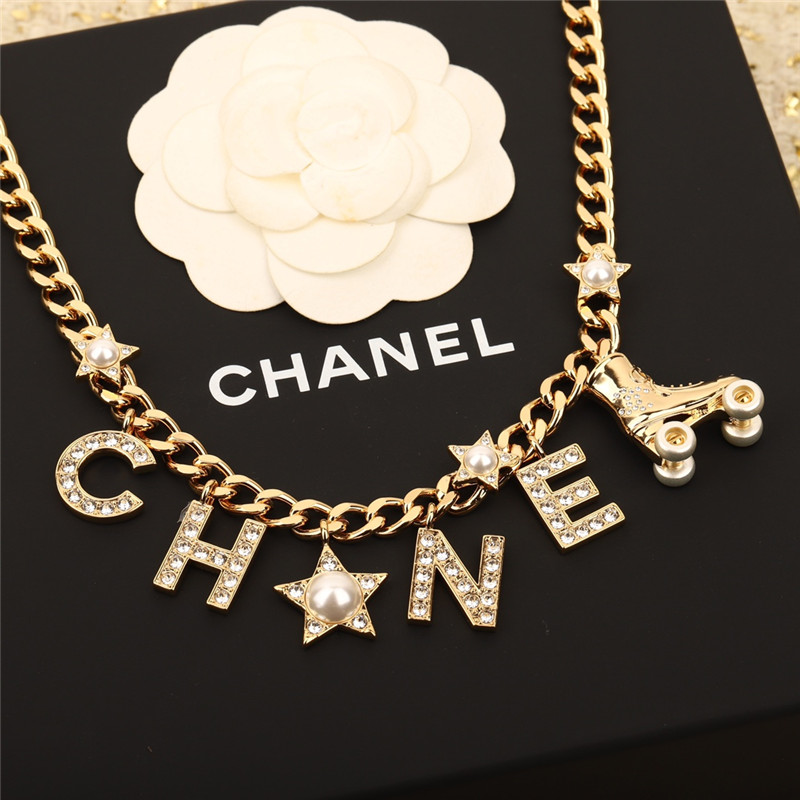 Ch**el letter skates necklace