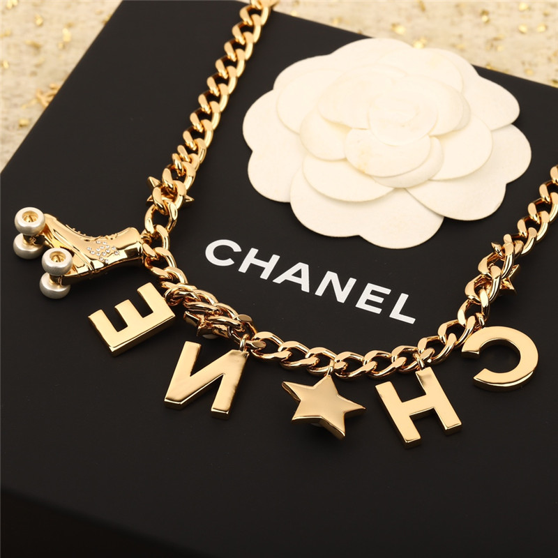Ch**el letter skates necklace