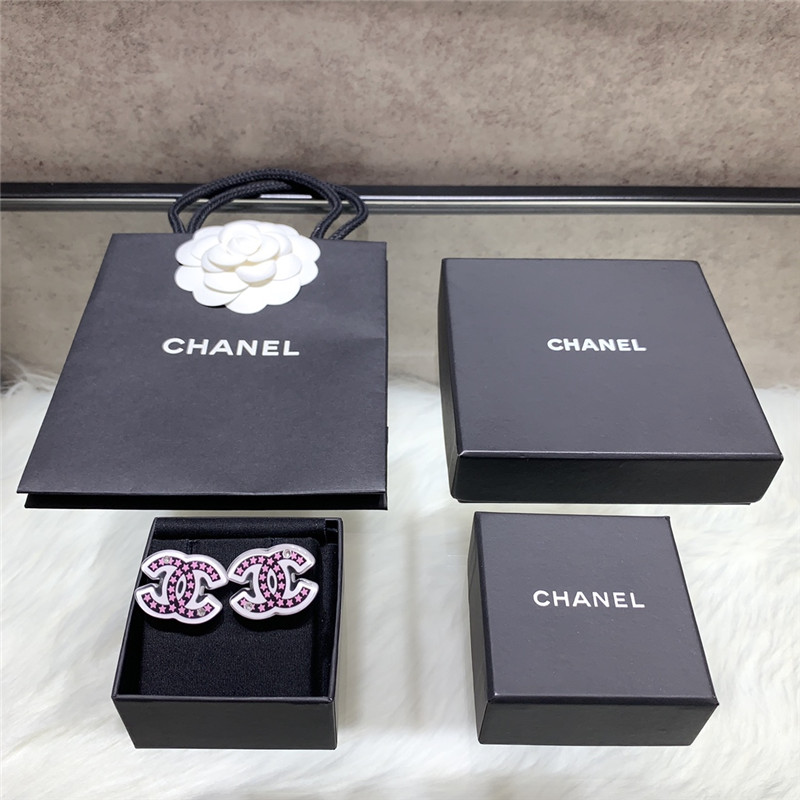 Chanel acrylic star double c earrings