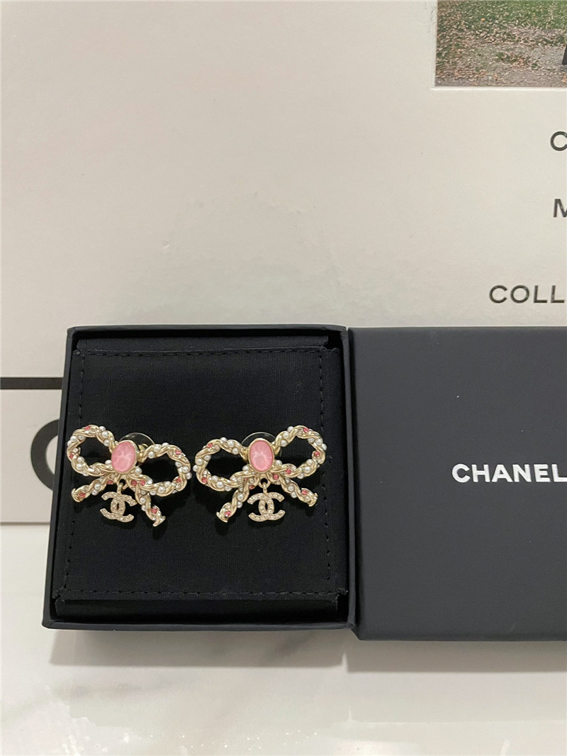 Chanel bow twist earrings