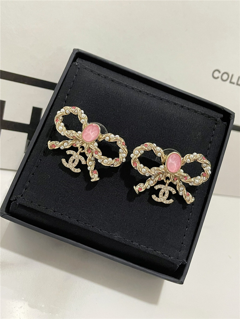 Chanel bow twist earrings
