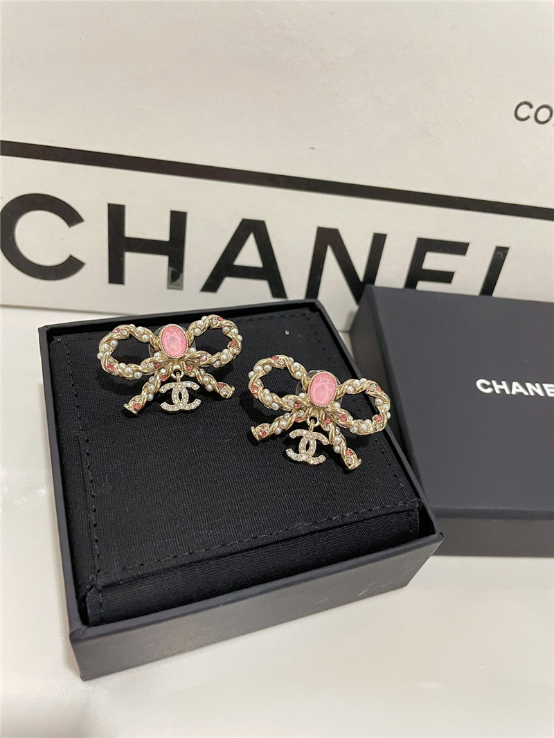 Chanel bow twist earrings