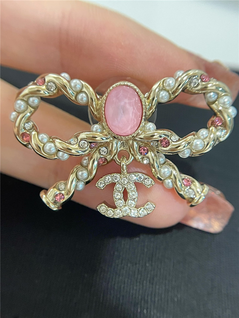 Chanel bow twist earrings