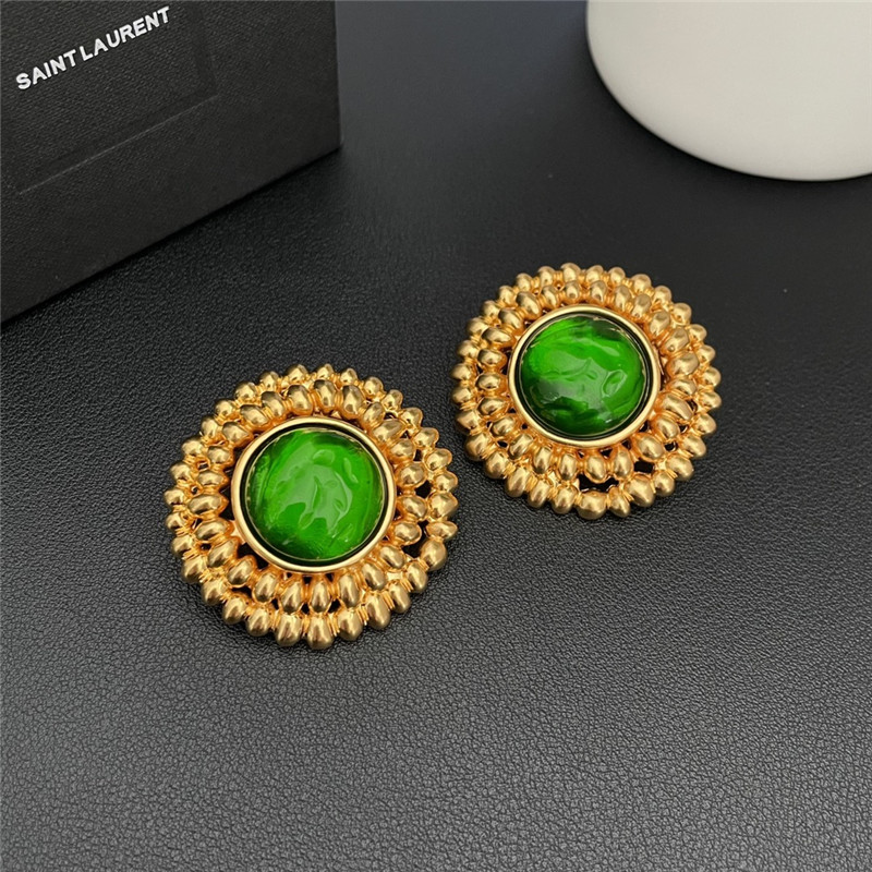 YSL vintage floral ear clips