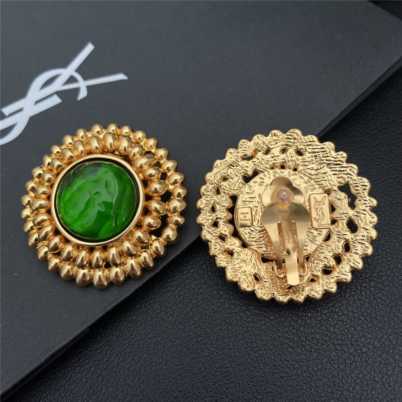 YSL vintage floral ear clips