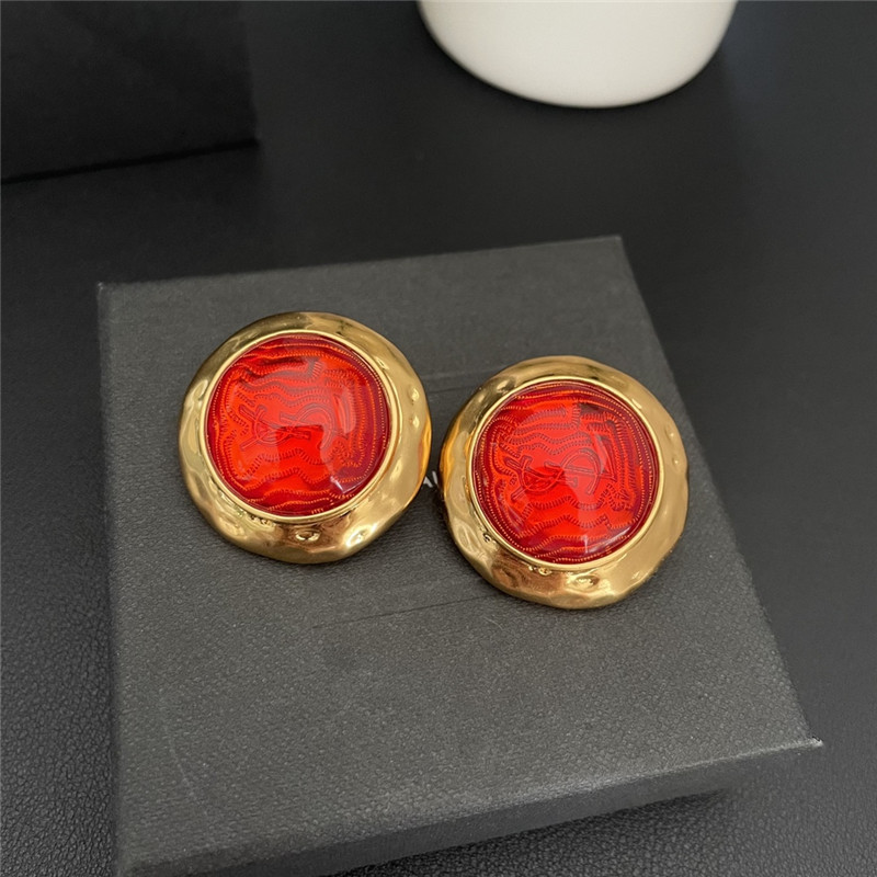 YSL vintage red resin ear clip