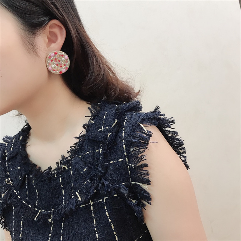 Ch**el double c logo earrings