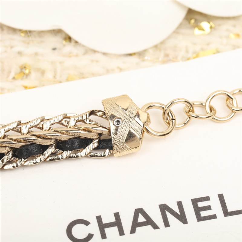 Ch**el black and white double choker necklace