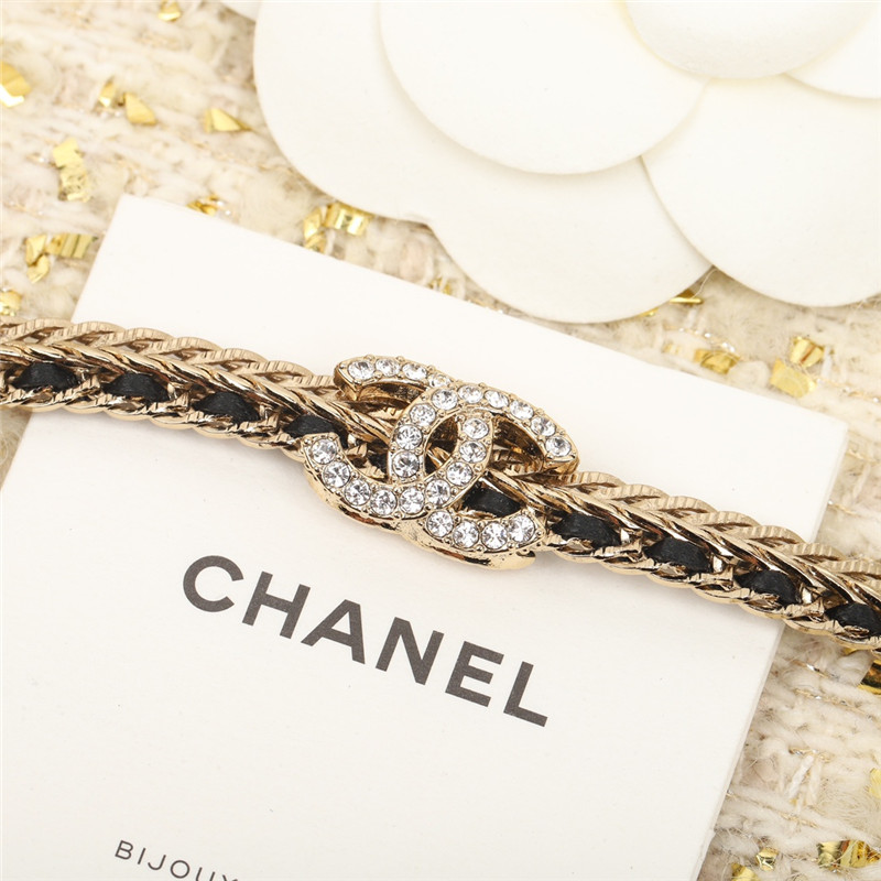 Ch**el black and white double choker necklace