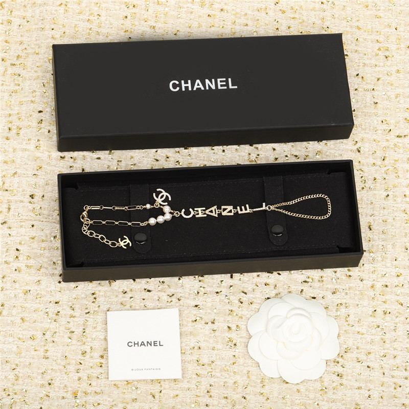 Chanel letter pearl bracelet