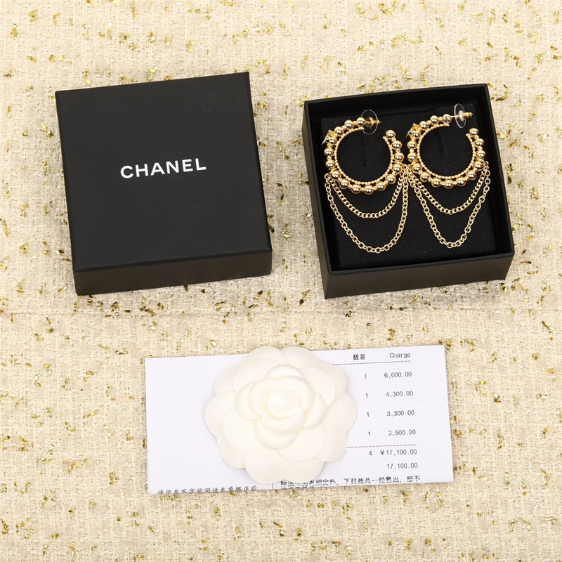 Chanel double c diamond tassel earrings