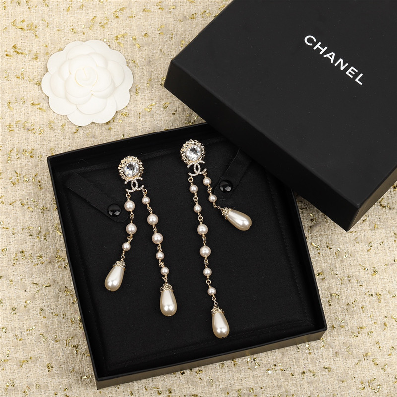 Chanel tassel pearl earrings