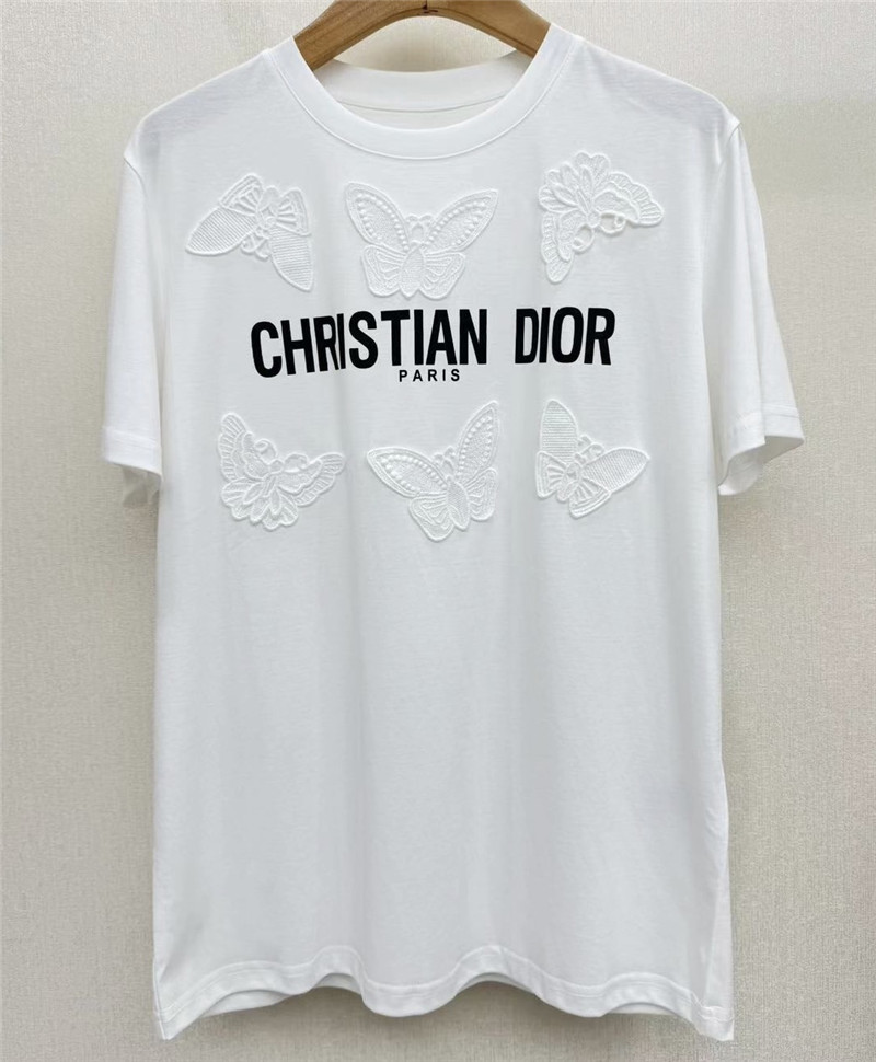 dior butterfly white T replica d&g clothing