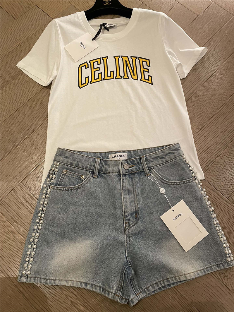 celine new printed short sleeve replica d&g clothing