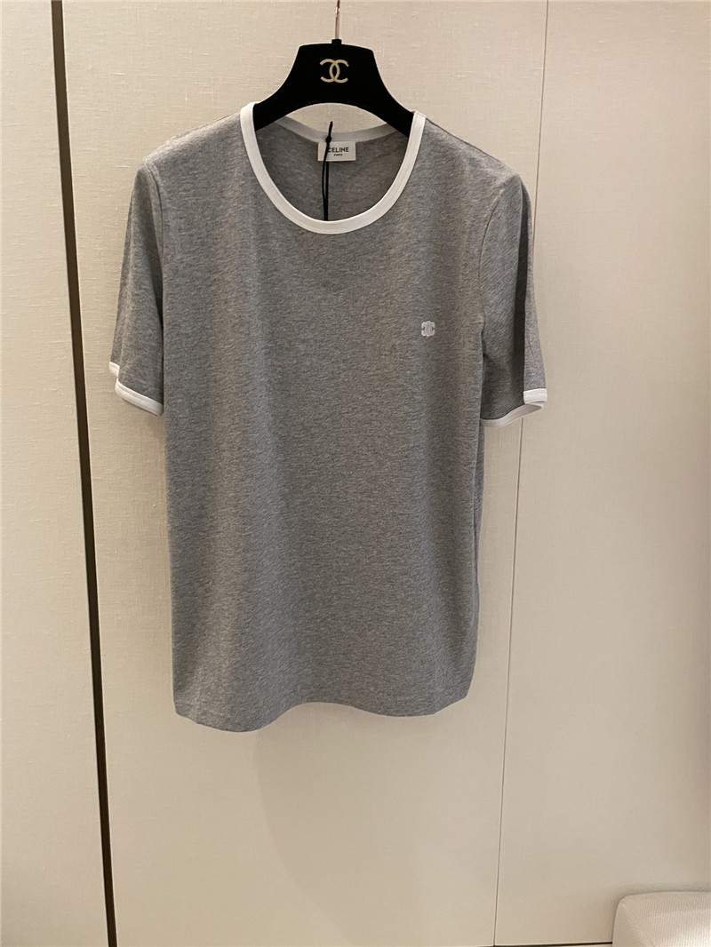 celine contrast hem short sleeve replica designer clothes