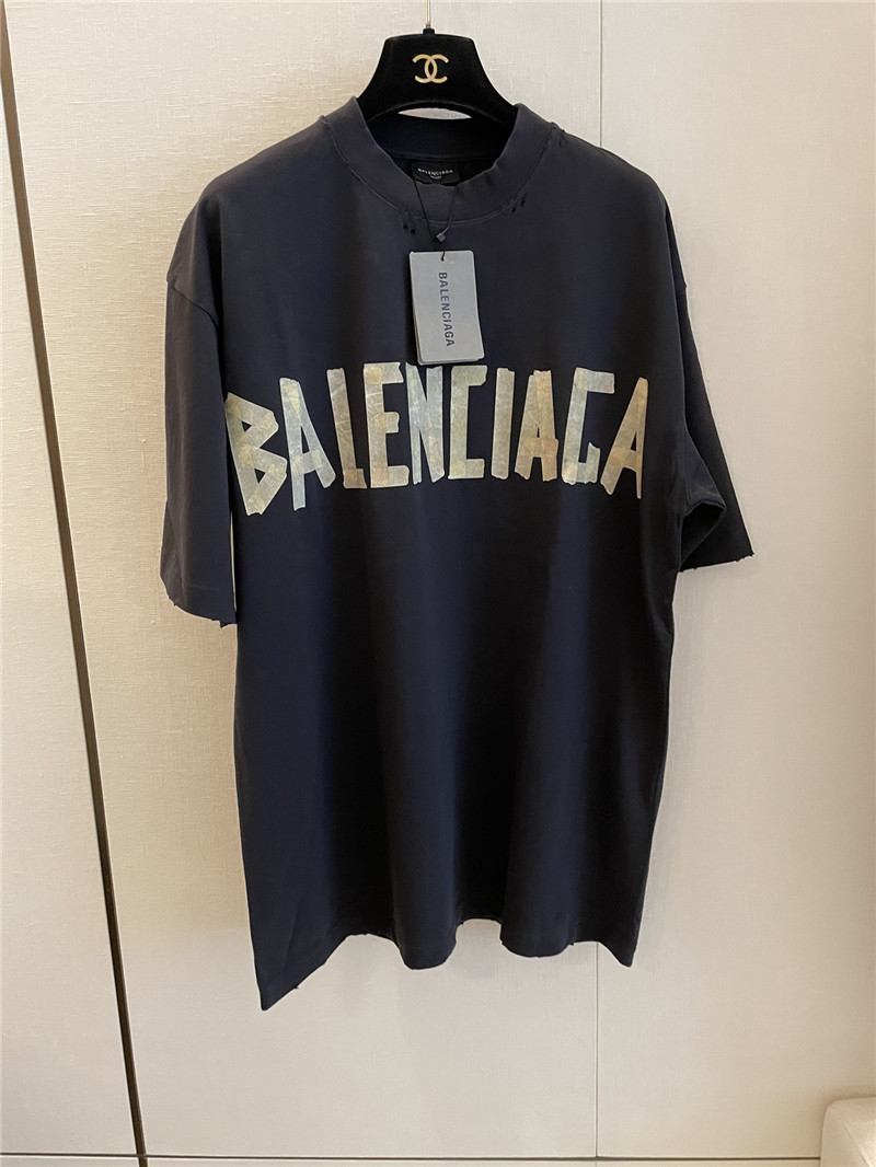 Balenciaga new distressed short sleeve replica clothing sites