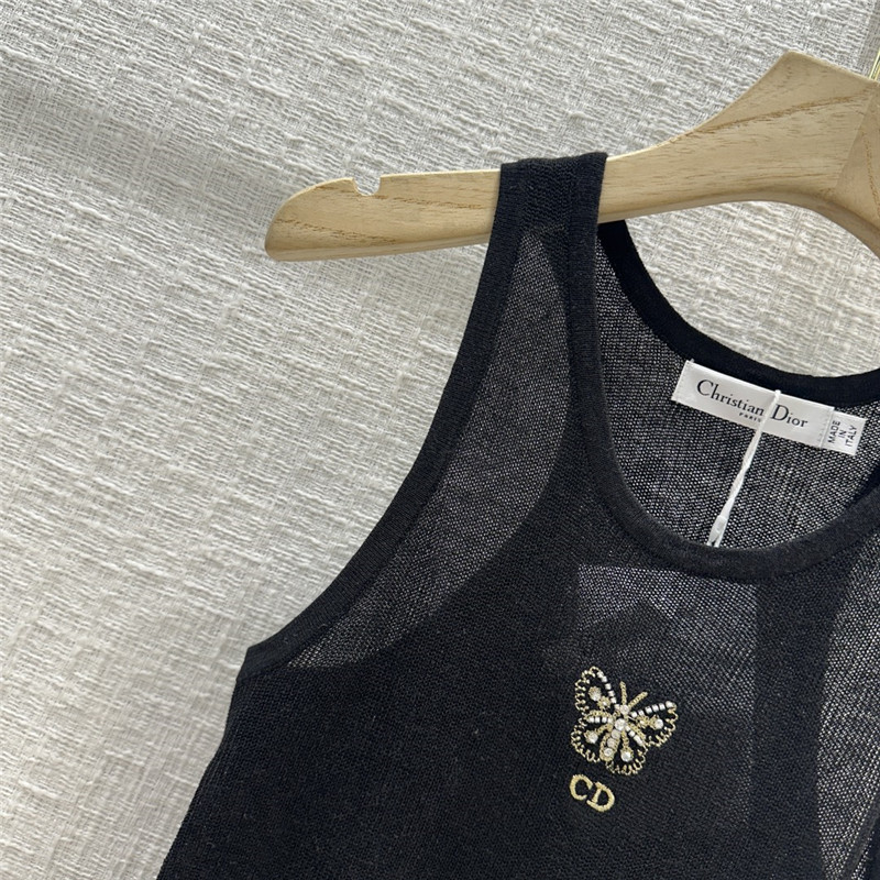 D10r slightly see-through knitted vest replica d&g clothing