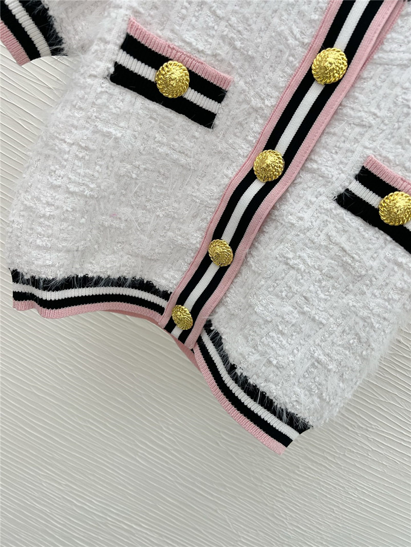 Balmain striped pink short sleeve + skirt replicas clothes