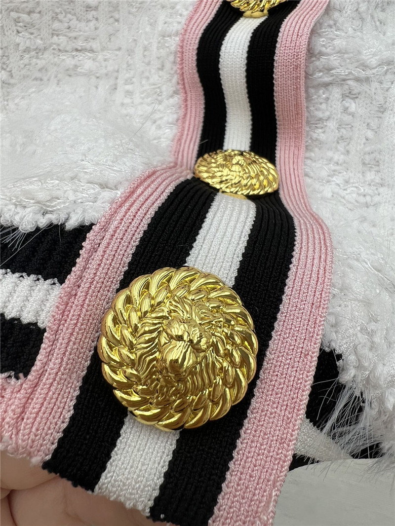 Balmain striped pink short sleeve + skirt replicas clothes