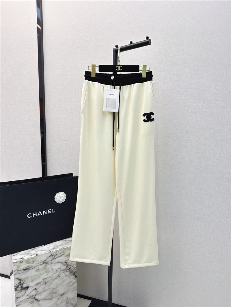 Chanel elastic waist straight pants replica designer clothes