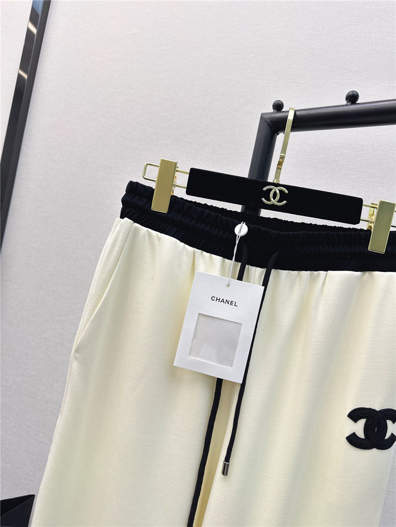 Ch**el elastic waist straight pants replica designer clothes