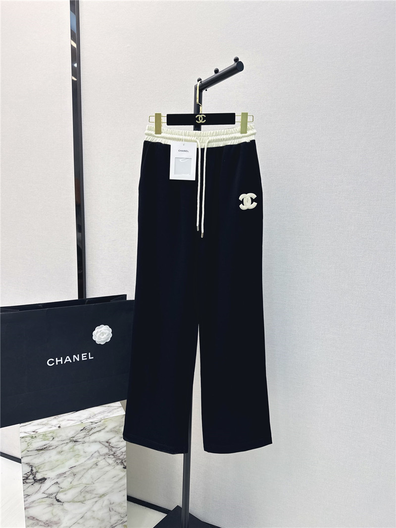 Chanel elastic waist straight pants replica designer clothes