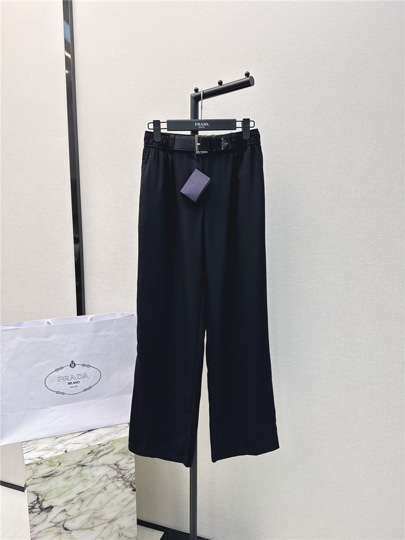 prada new belt decorated trousers replica clothing