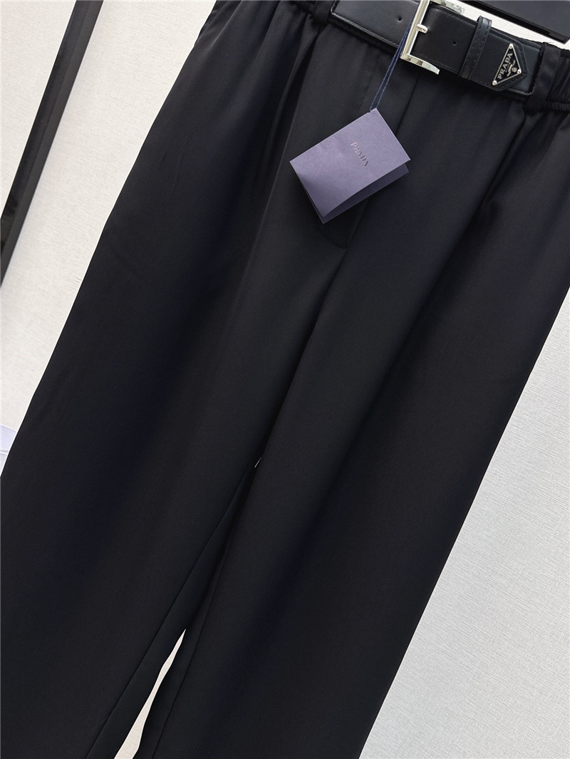 Pra*a new belt decorated trousers replica clothing