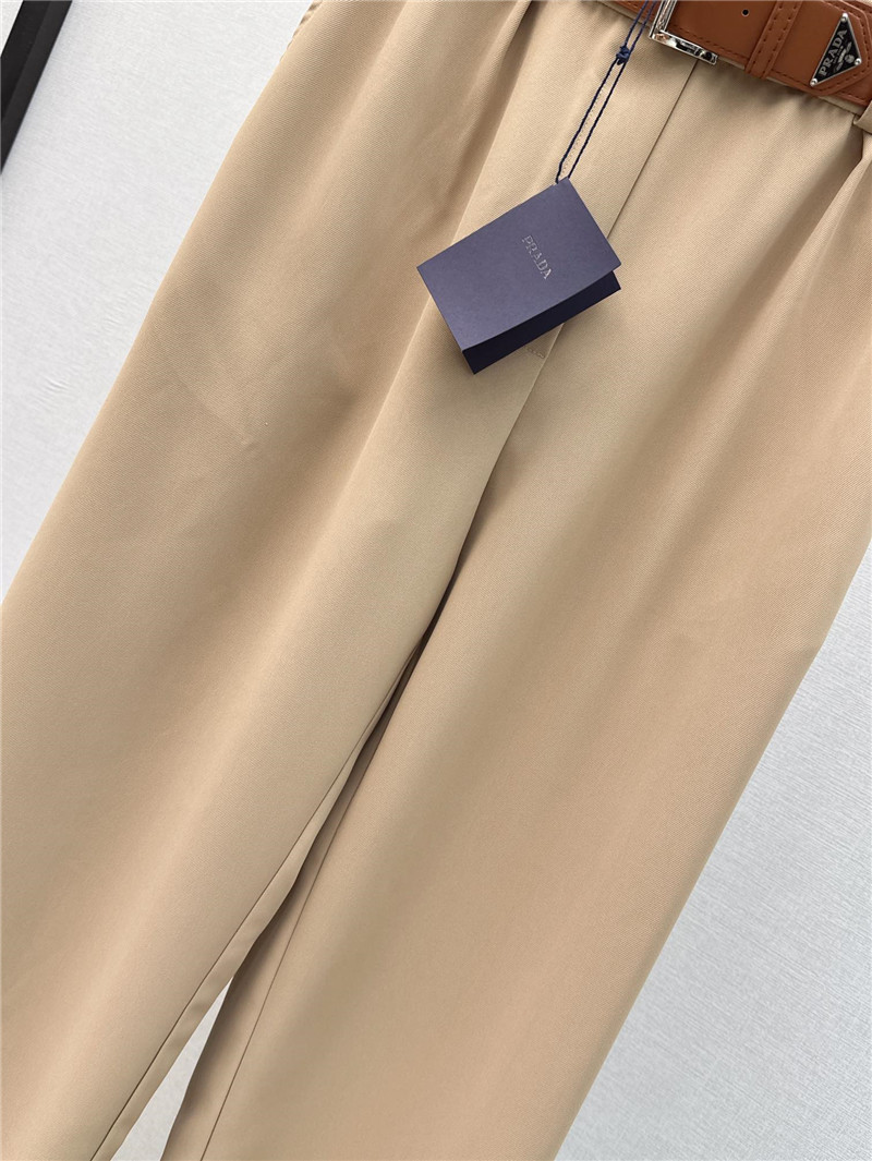 Pra*a new belt decorated trousers replica clothing