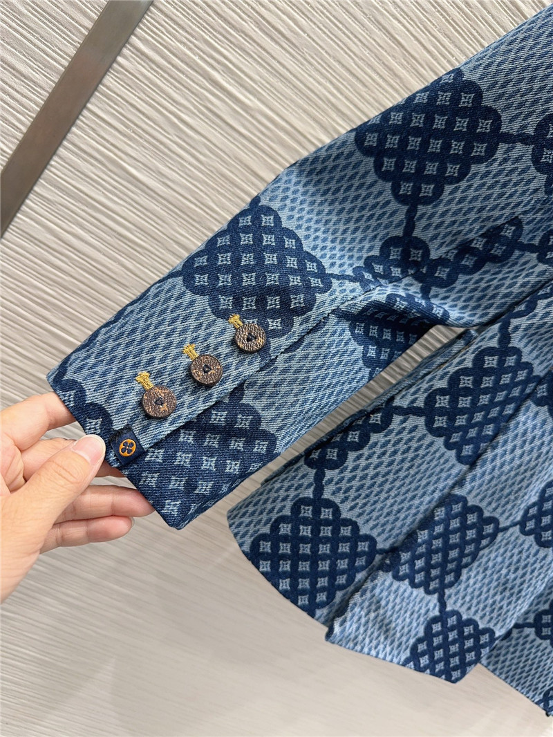 l0vis Vvtt0n lv washed denim blazer replica clothing