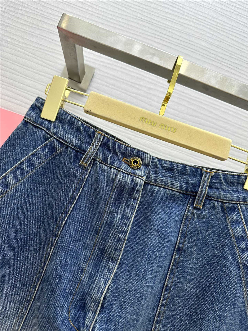M1um1u mid-length denim skirt cheap replica designer clothes
