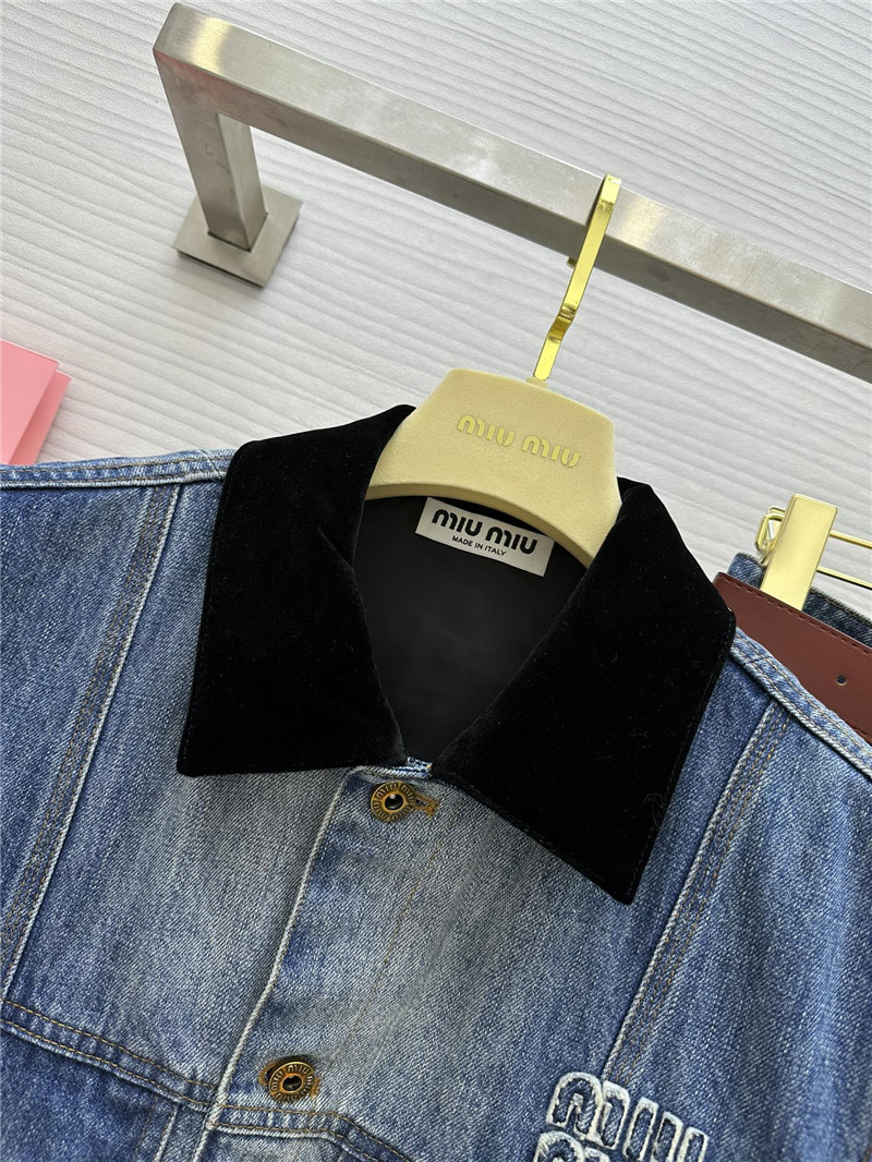 miumiu lapel denim vest jacket replicas clothes