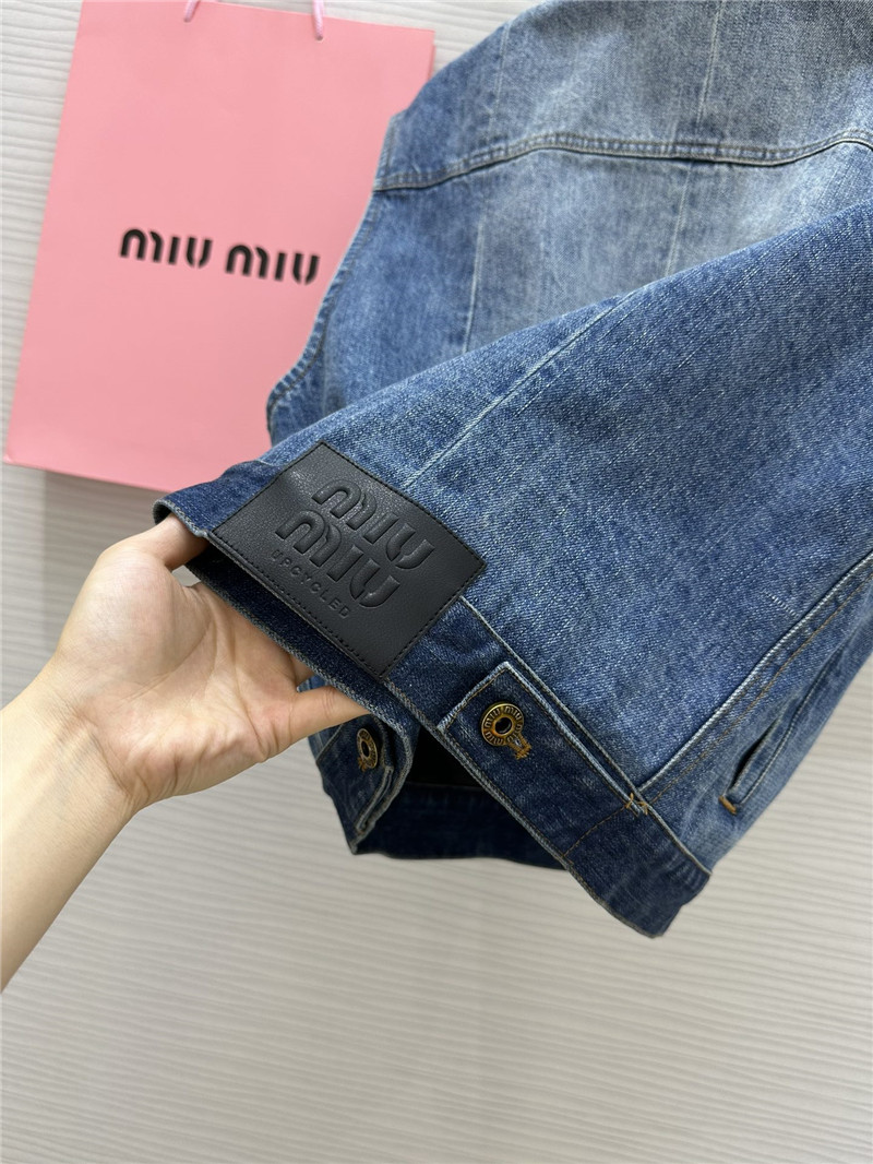 miumiu lapel denim vest jacket replicas clothes