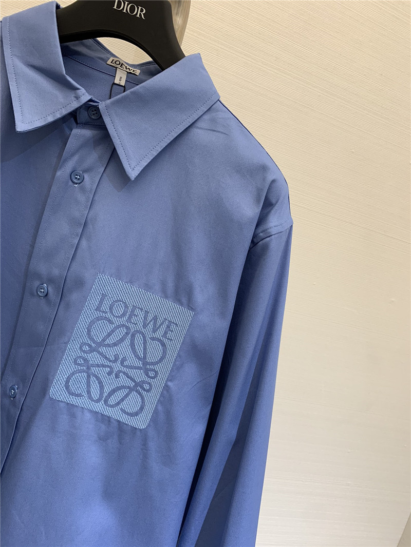 L0ew* embroidered logo cotton shirt replica d&g clothing