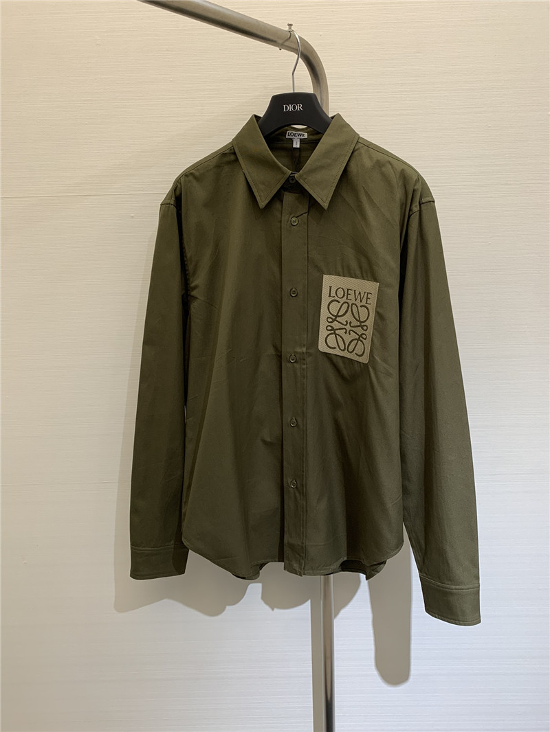 loewe embroidered logo cotton shirt replica d&g clothing