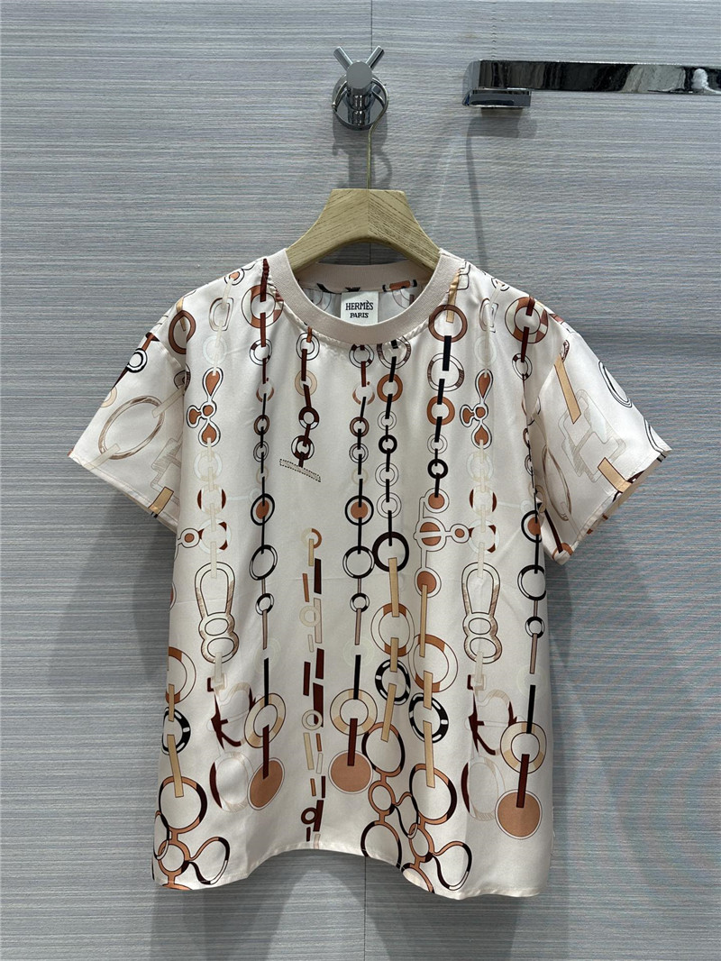 Hermes silk short sleeve top replica d&g clothing
