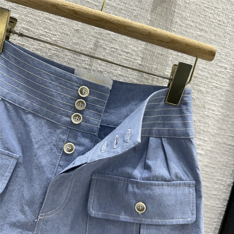 Chloé crocheted cutout blue shorts replica clothing