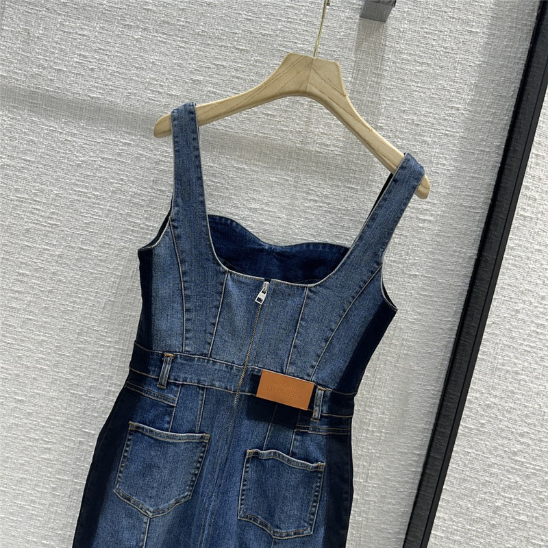 a1exa*der Mcqv*en strapless denim dress replicas clothes