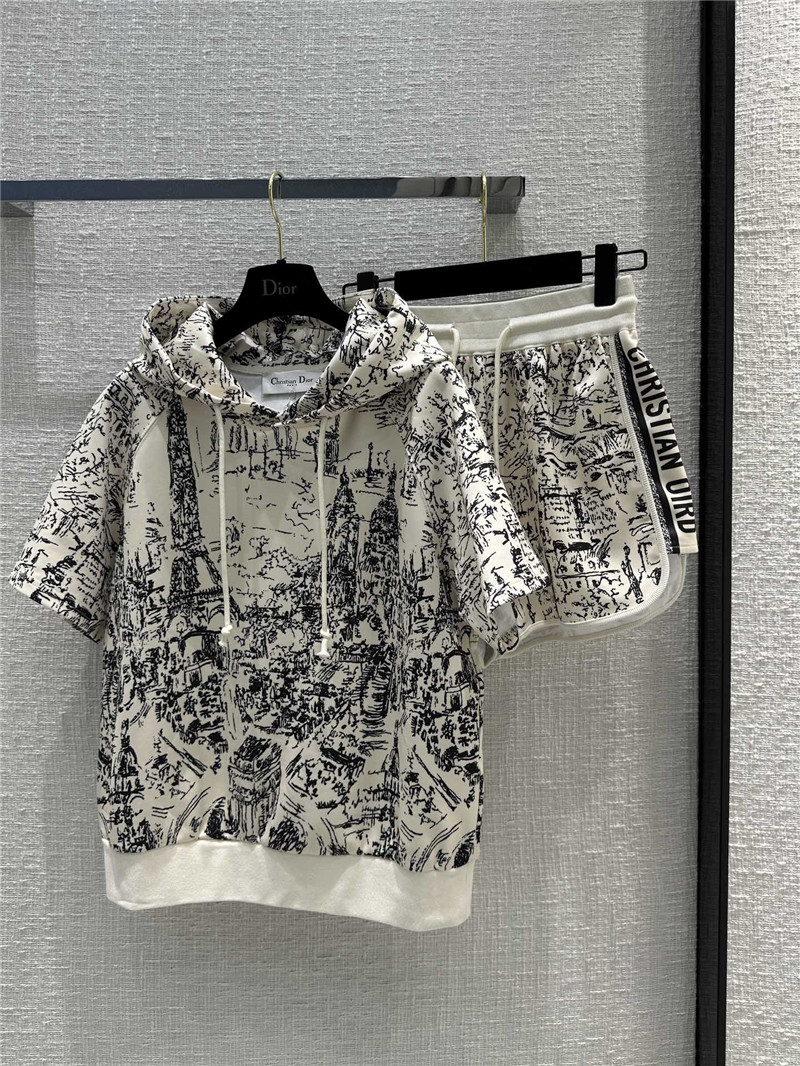 D10r paris street scene printed sweatshirt suit replica clothes