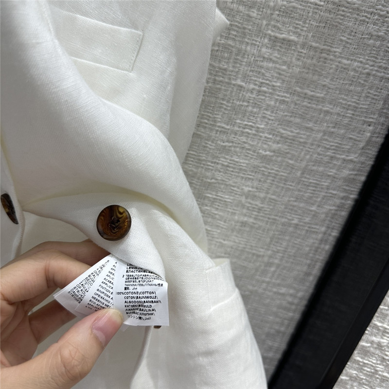 BC white cotton and linen vest suit replica clothes