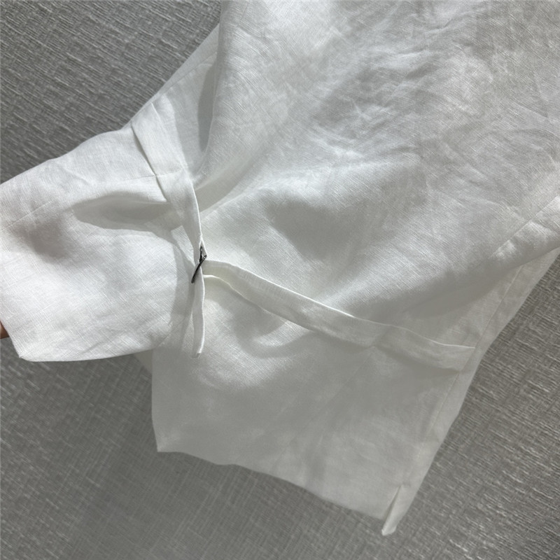 BC white cotton and linen vest suit replica clothes