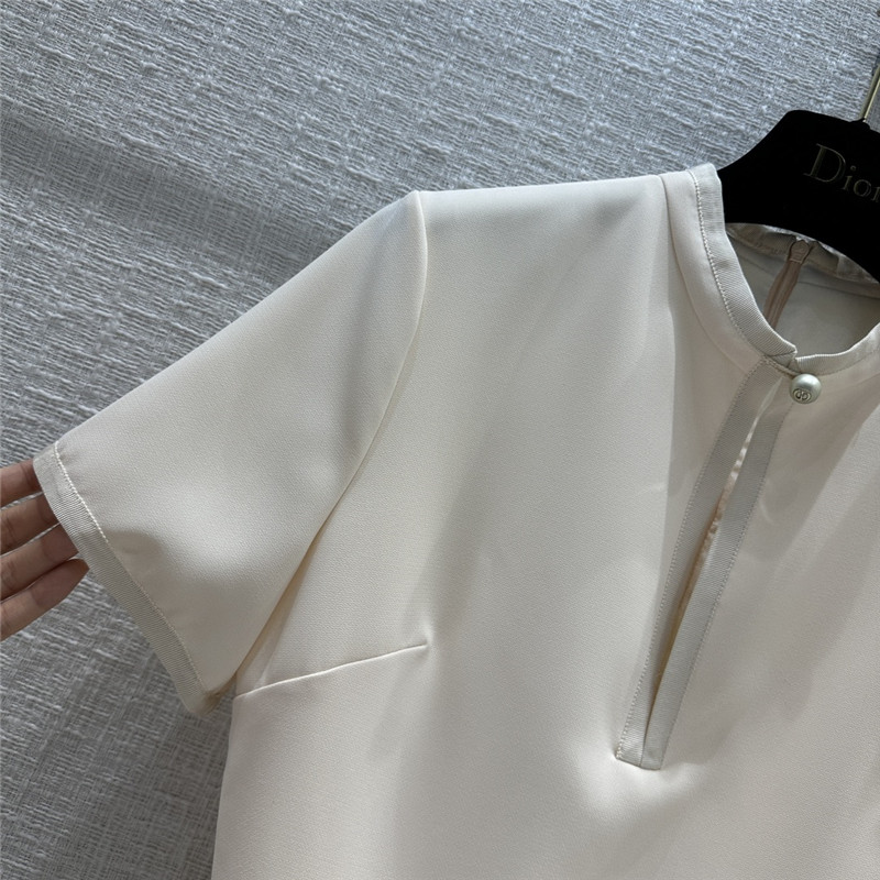 D10r small slit round neck dress replica clothes