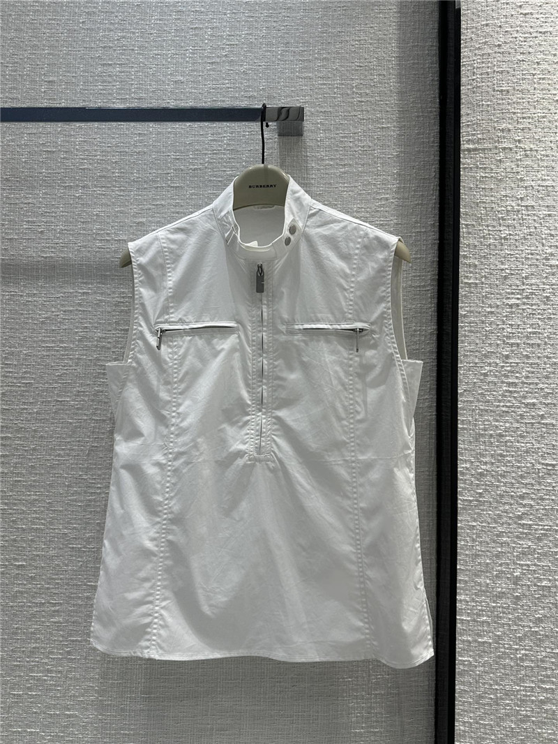 Burberry stand collar sleeveless shirt replica designer clothes