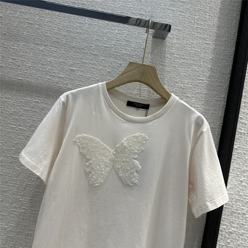 Vanitoo embroidered butterfly cotton T-shirt replica clothing