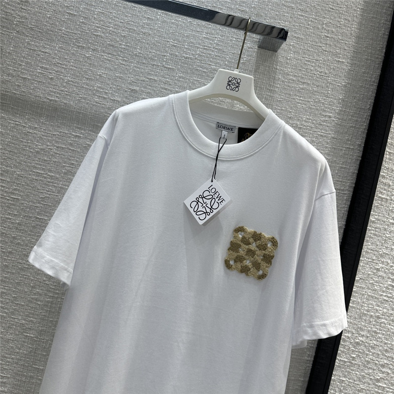 L0ew*! toothbrush embroidered large logo t-shirt replica clothes
