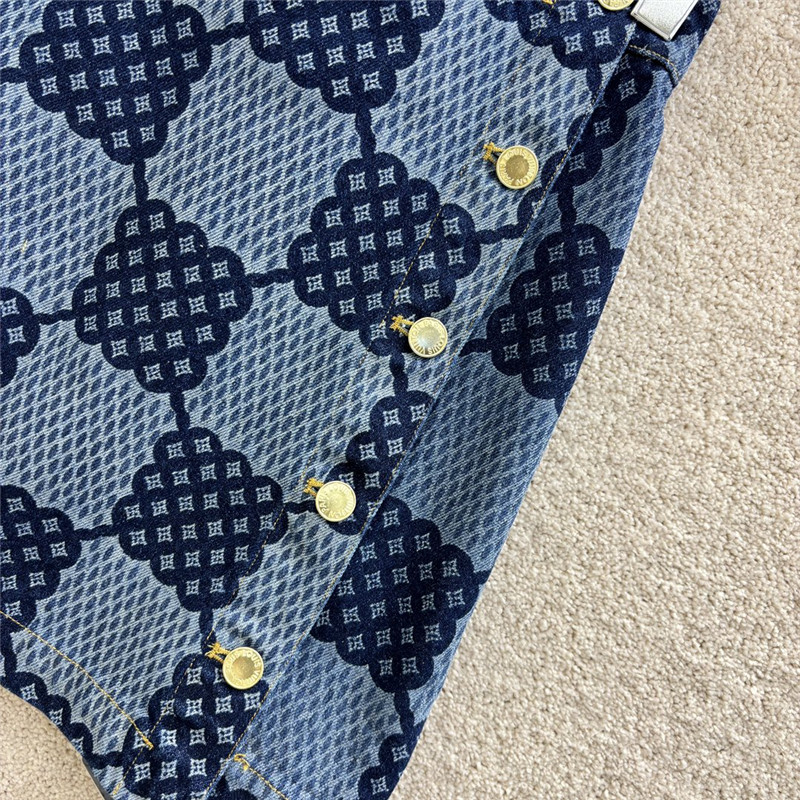 l0vis Vvtt0n lv checkerboard denim skirt replicas clothes