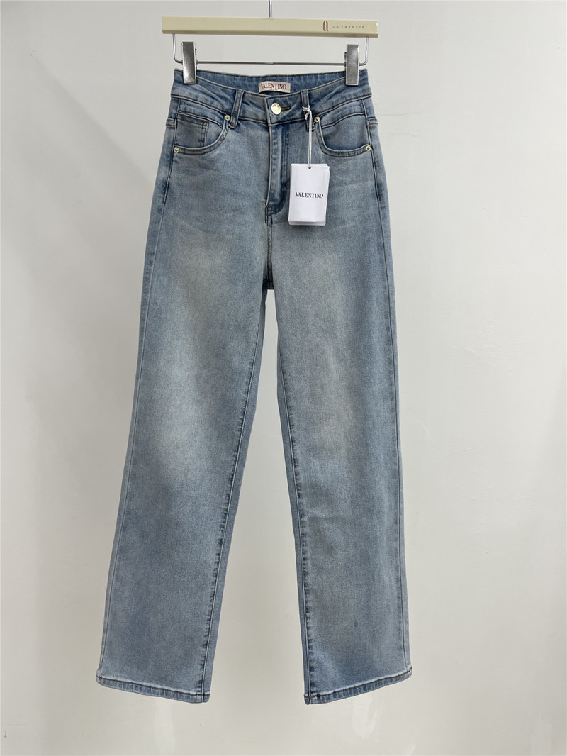 valentino high waist straight jeans replica clothes