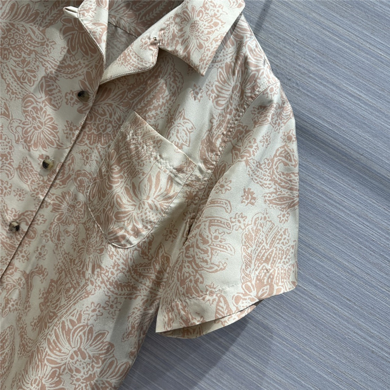 L0r0 P1ana mulberry silk short-sleeved shirt replica d&g clothing