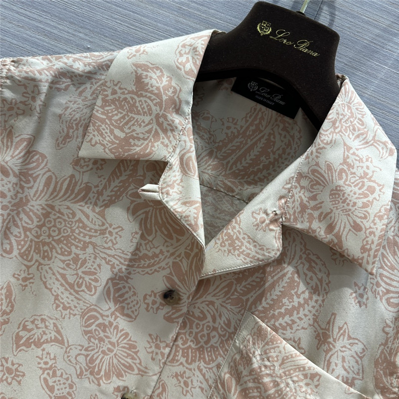 L0r0 P1ana mulberry silk short-sleeved shirt replica d&g clothing